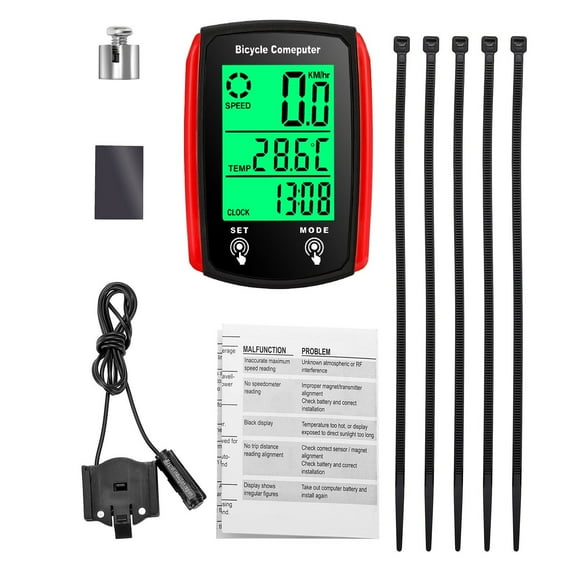 Bike Computer And Odometer Wired MPH KM/H Bike Speedometer With Automatic Wake Up Cycling Speed LCD Display & Mileage & Functions Accessories