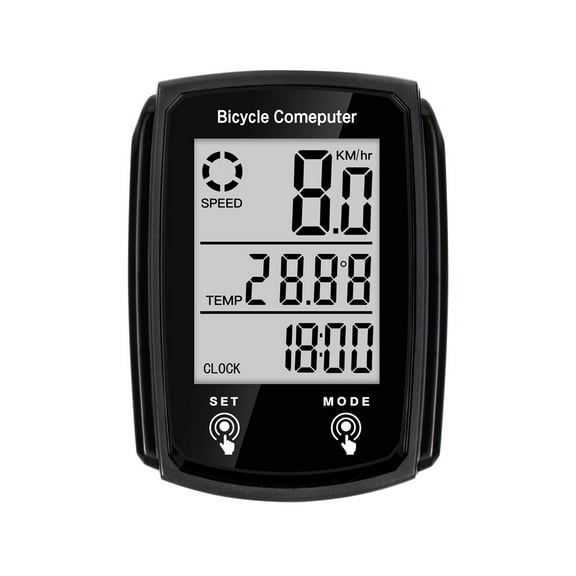 Bike Computer and Bicycle Odometer Bike Speedometer with Automatic Wake-Up Cycling Speed Tracker LCD Display & Single Mileage & Multi-Functions Accessoriesblack
