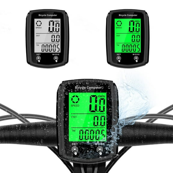 Bike Computer and Bicycle Odometer Wired MPH KM/H Bike Speedometer with Automatic Wake-Up Cycling Speed Tracker LCD Display & Single Mileage & Multi-Functions Accessories