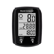 Bike Computer Wired, Bicycle Odometer Bike Speedometer Waterproof Bike Odometer with Touch Sensor Switch, Big Digital LCD Screen, Automatic Wake-up black