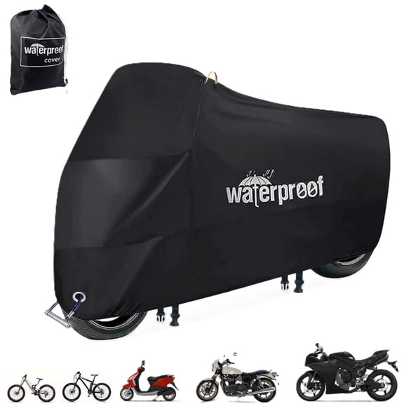 Bike Cover Waterproof Outdoor, 210D 79 x 43 Inch Heavy Duty Bicycle Cover with Lock Holes & Reflective Strip, All Weather Protection for Mountain Road Electric Bikes
