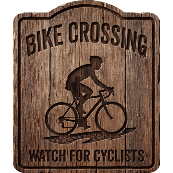 Bike Crossing Rustic Sign 15x18 - Walmart.com