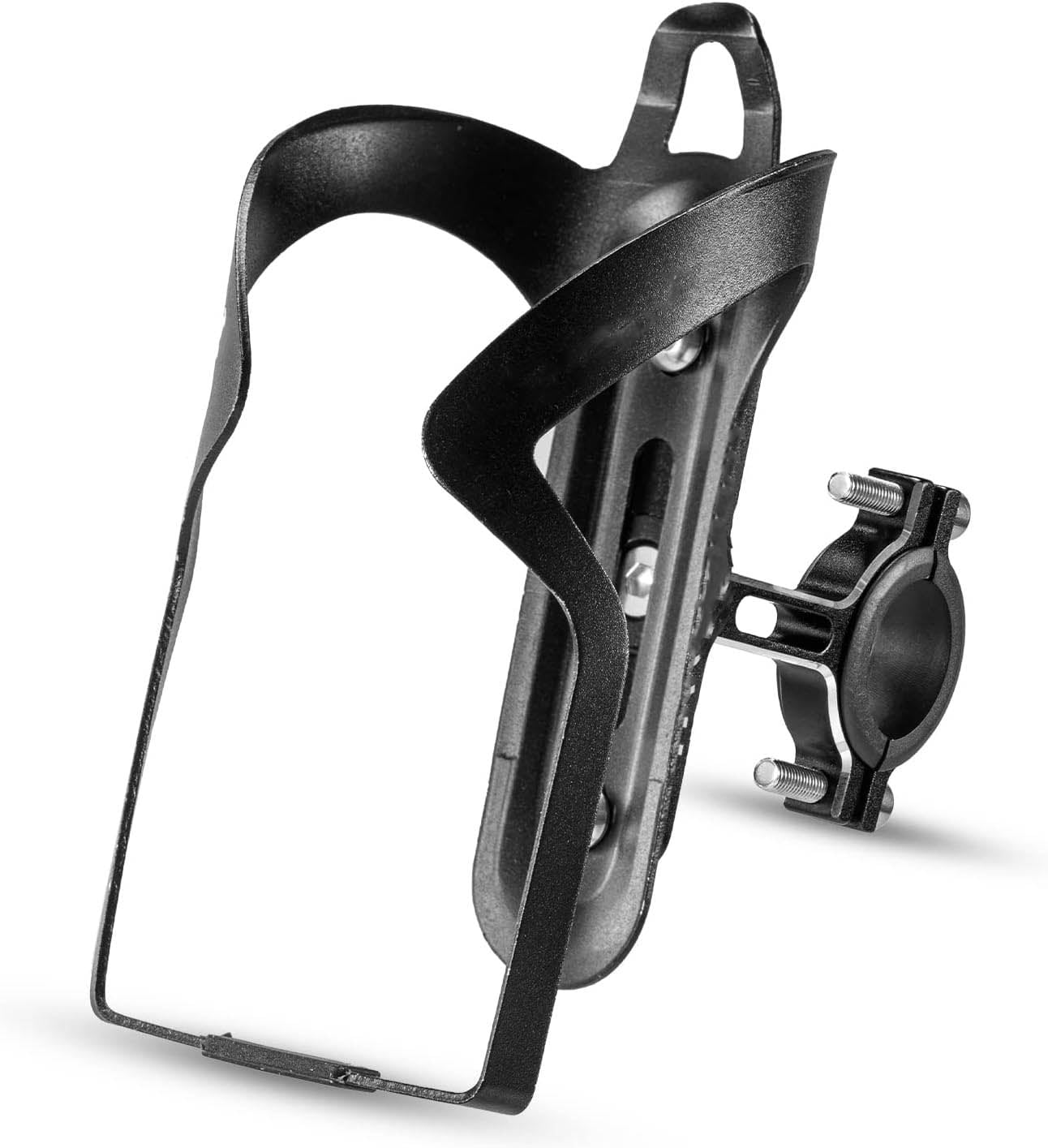 Bike Cup Holder, 2-in-1 Bicycle Bottle Bracket Aluminum Alloy Water Bottle Cages, Universal Rotation Cup Drink Holders for Bike Handlebars, Motorcycle, MTB, Boat, Walker, Wheelchair, Stroller, Black