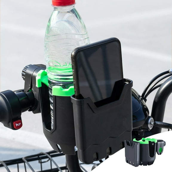 Bike Cup Phone Holder under $5! Bzdzmqm 2-in-1 Universal Cup Phone Holder,Bike Stroller Wheelchair Cup Holder,Adjustable Phone Mount with Drink Holder,360° Rotatable Clamp for Handlebar,ABS Plastic