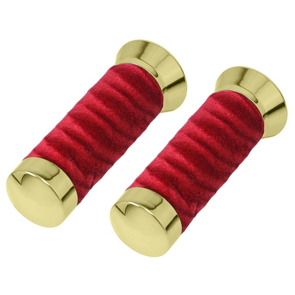 Bike Custom Swirl Velour Grips 7/8 long 130mm Gold/ Red.