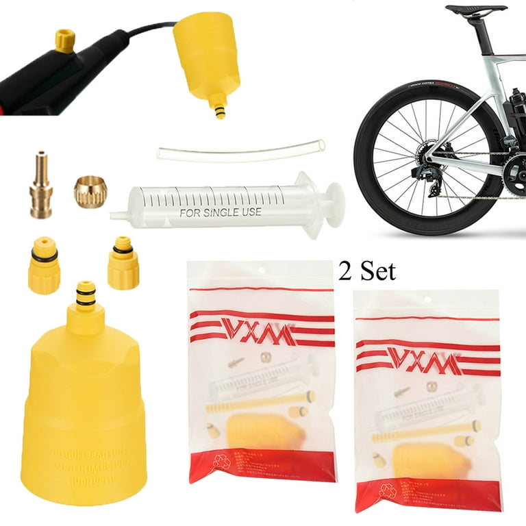 Bike Disc Brake Bleed Set Hydraulic Mineral Oil Bleed Kit for Shimano Brake Size 2 Set Yellow