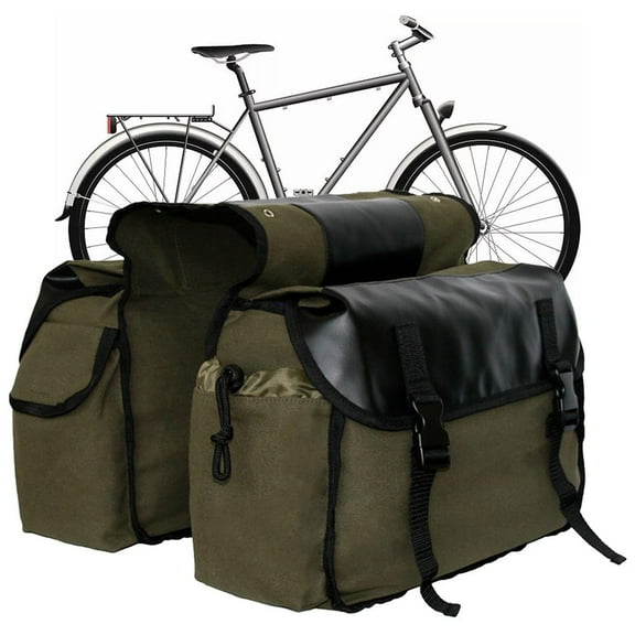 Bike Double Pannier Bags Cargo Rack Saddle Bag Backpack Bikes Grocery Saddlebags