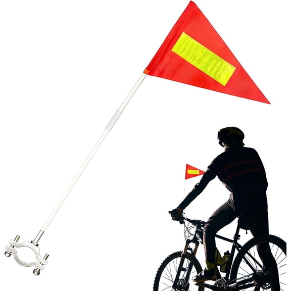 Bike Flags - Adjustable Tear-Resistant Flag with Pole - 11.2 * 29.7inch Bike Safety Accessories - for Kids Adults Outdoor Home Work Travel Survival Hiking Backyard Pathway Driveway Riding Golf Cart