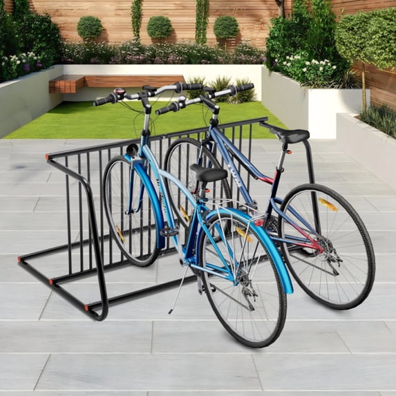 Bike Floor Bike Rack Easy - Assembly Modern Metal Sleek Freestanding Bike Organizer For Garages Streets Storefronts Schools