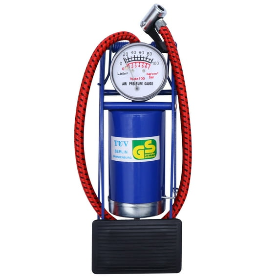 Bike Floor Pump Bike Tire Pump Foot Activated Pump High Pressure Air Pump for Bike Car Motorbike Ball (Red)