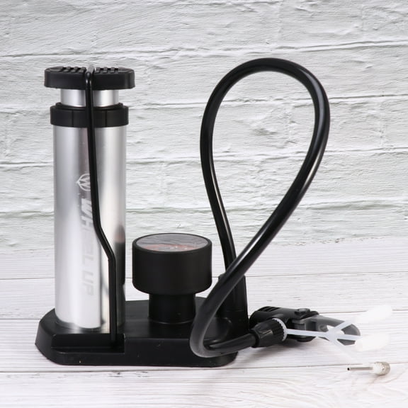 Bike Floor Pump Portable Activated Tire Air Pump with Pressure Gauge Riding Supplies for Mountain Road MTB Bike Silver