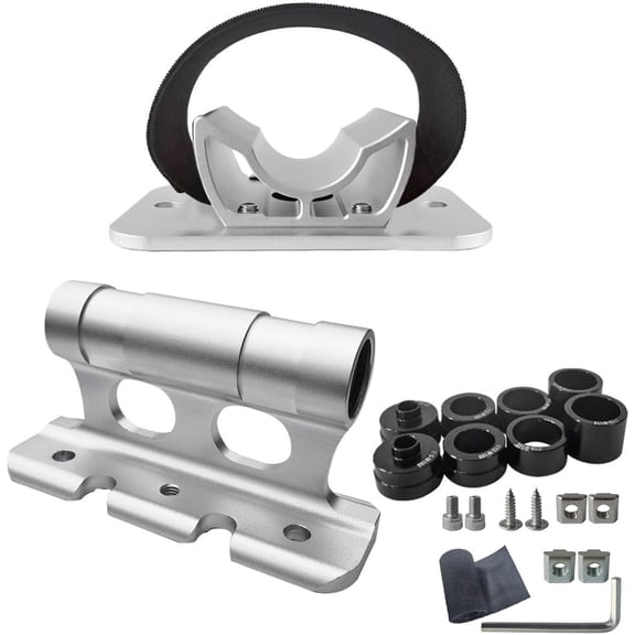 Bike Fork Mount and Rear Wheel Holder Kit, Aluminium Alloy Quick Release Fork Mount Bike Rack for Car Truck SUV Transport Storage(Silver)