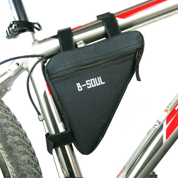 Bike Frame Bag under $5! CQCYD Triangle Bike Frame Bag, Waterproof Cycling Pouch for Saddle Handlebars, Storage Organizer for Phone Tools, Easy Install with Hook Loop Straps
