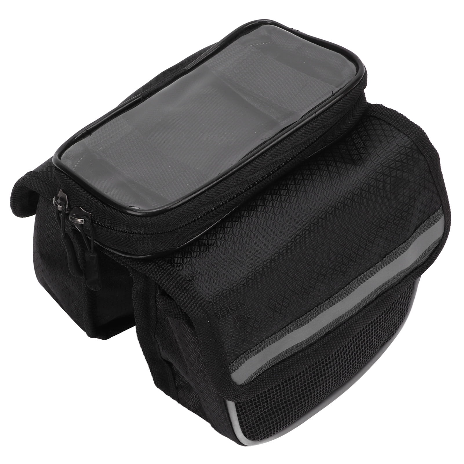 Bike Frame Bag 600D Nylon Fabric Sensitive TPU Film Reflective Tapes Dual Zipper Shock Resistant