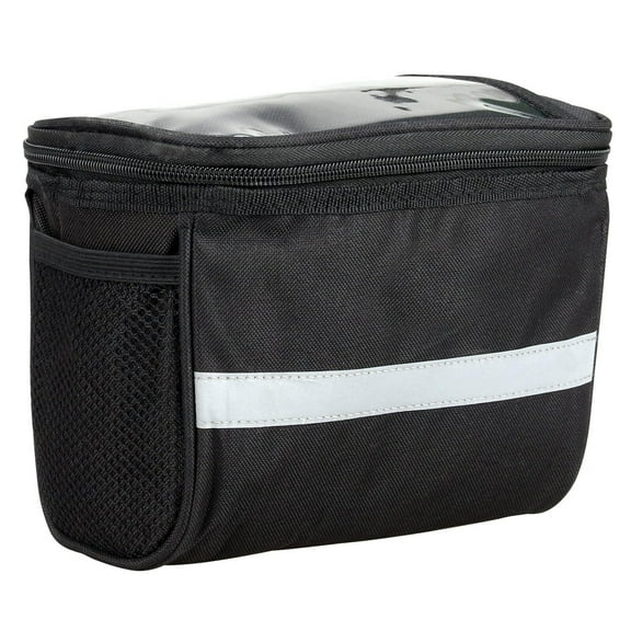Bike Frame Bag Bike Handlebar Bag Bike Front Bag Reflective Stripe Bike Frame Bag Bike Storage Bag Professional Bike Accessories (Black)