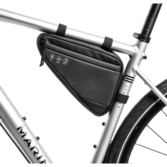 Bike Frame Bag, Water Resistant Reflective Bicycle Triangle Bag with 2 Side Pockets, Top Tube Bag for Phone, Bicycle Storage Pouch for MTB & Road Cycling Tool Accessories