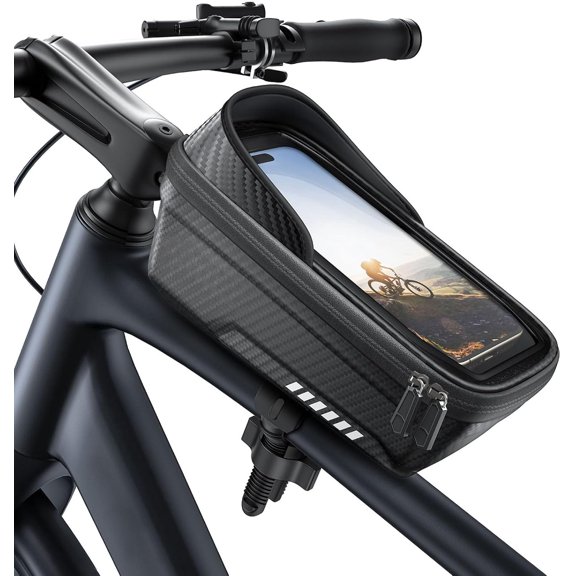Bike Frame Bag Waterproof - Large Capacity Triangle Storage for Cycling Phone Tools, Universal Fit Mountain Road Bike
