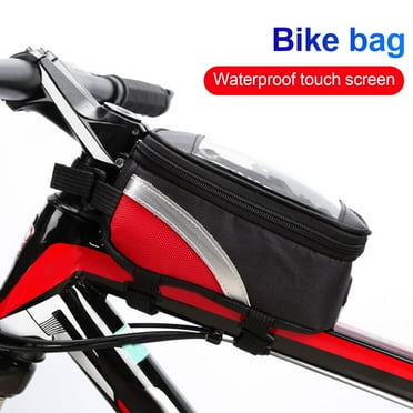 Bike Frame Bag Waterproof Oxford Cloth Zipper Design Front Tube Bag for Mountain Bike