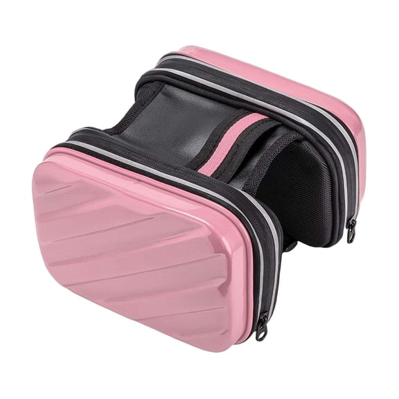 Bike Frame Front Bag Large Capacity Weatherproof Removable Double Side Easy Installation Bike Pouch for Smartphone Keys Pouch Pink