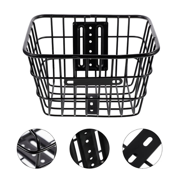 Bike Front Basket Metal Wire Basket Detachable Handlebar Mount basket for Riding Cycling Shopping