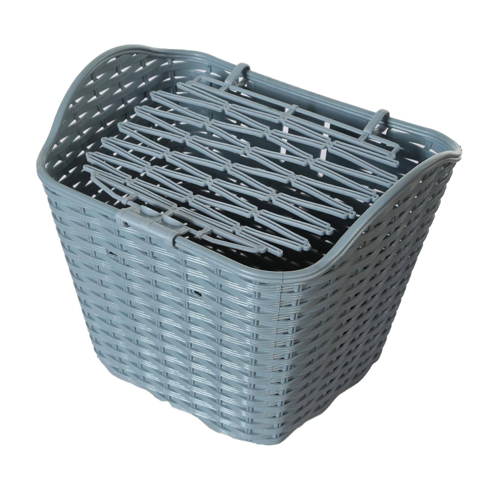 Bike Front Basket Storage Basket with Cover Portable Carrier Pannier Easy to Install Cycling Basket Bike Basket for Cycling Accs Gray