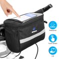thumbnail image 1 of Bike Front Handlebar Bag, Waterproof Bicycle Front Storage Bag, Outdoor Cycling Pouch Front Basket with Touchscreen Transparent PVC Pouch for Smartphone Holder, Wallet, Sunglasses, 1 of 8