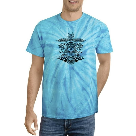 Bike Girl W Roses Lineart Tie Dye Cyclone Men -Image by Shutterstock, Male Large