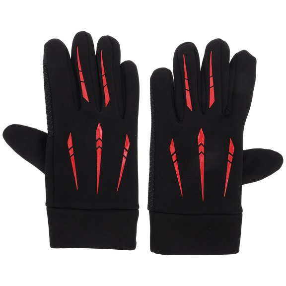 Amosfun Red Motorcycle Gloves Dirt Bike Accessories Polyester Touchscreen Compatible 1 Pair for Riding
