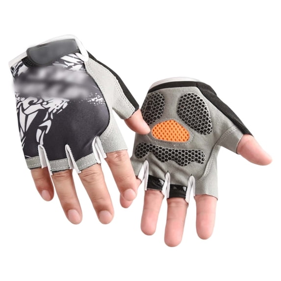 Bike Gloves for Kids Half Finger Gloves None-Slipping Gel Cycling Adjustment Boys Girls Gymnastics Gloves Black Size 03 Black
