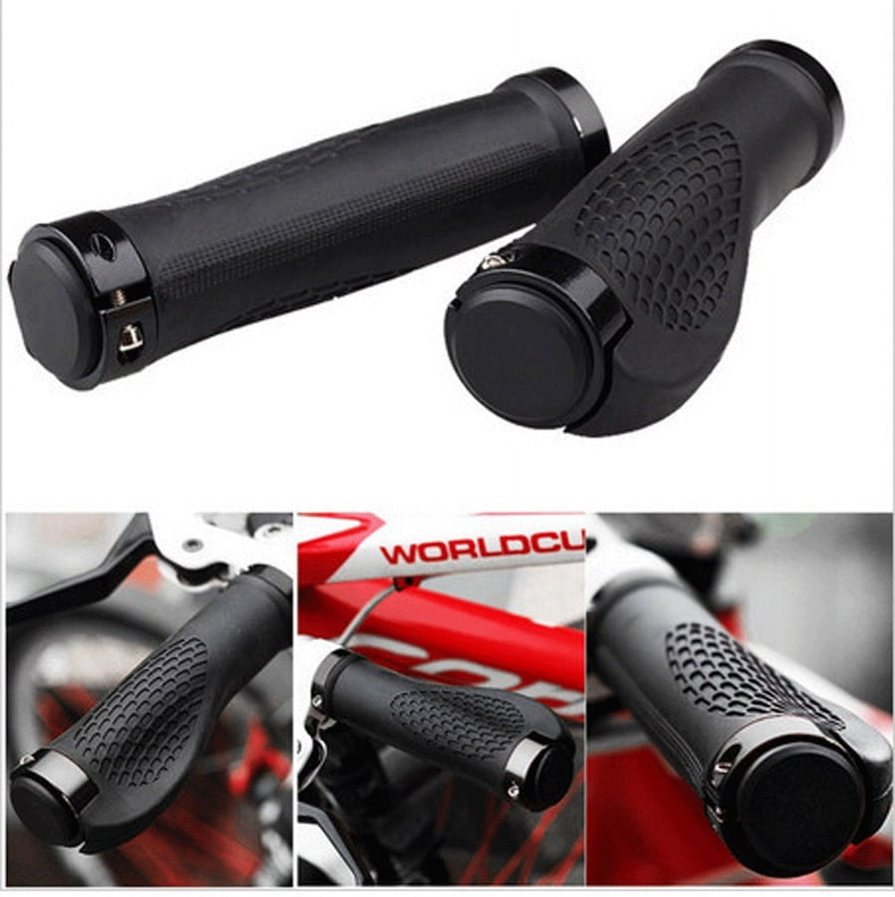 Ergonomic MTB Mountain Bike Handlebar Rubber Grips Cycling Lock-On Ends FR