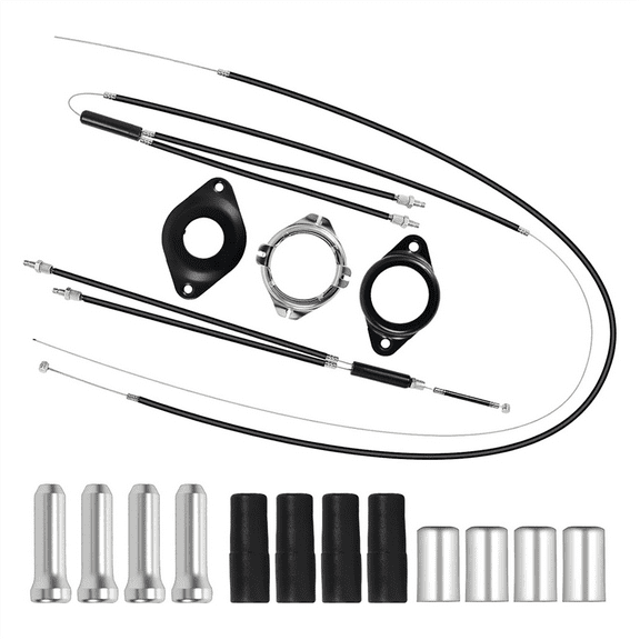 Bike Gyro Brake Cables Front + Rear with Spinner Rotor Complete Set, BMX Bicycle Lines Set for Most Bikes