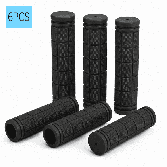 WLGJL 6pcs Non-Slip-Rubber Bicycle Handlebar Grips, Black
