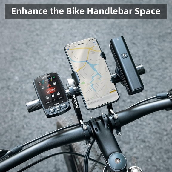 Bike Handlebar Extender Double Bike Handlebar Bracket Bicycle Handlebar Extension Lightweight for Holding Bicycle Speedometer, GPS, Phone Mount Holder,2Pcs