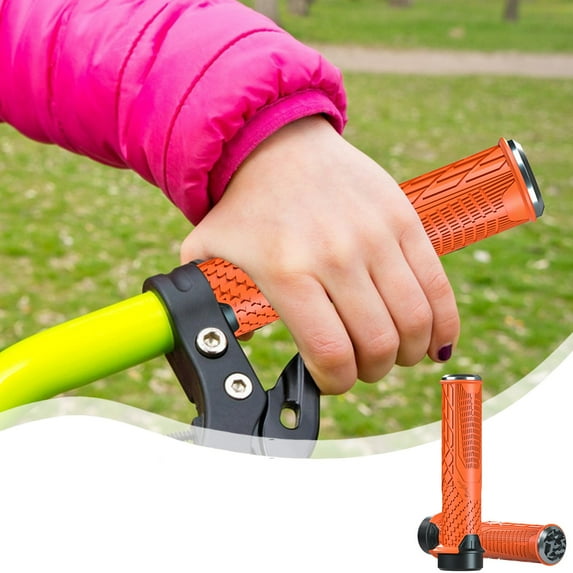 Bike Handlebar Grips, Replacement Bicycle Grips, Anti-Slip Shock-Absorbing and Comfortable - Bike Handle Bar Wraps for Road and Mountain Bike, MTB,Bicycle (1 Pair) Orange