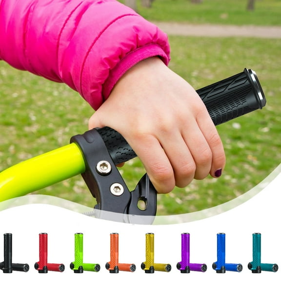 Bike Handlebar Grips Universal Rubber Non-Slip Ergonomic Grip Covers | Lock-On Multicolor Options | 2-Pack | 5.2in Length | 22.2mm Inner Diameter | Comfortable & Shock Absorbing | Fits Most