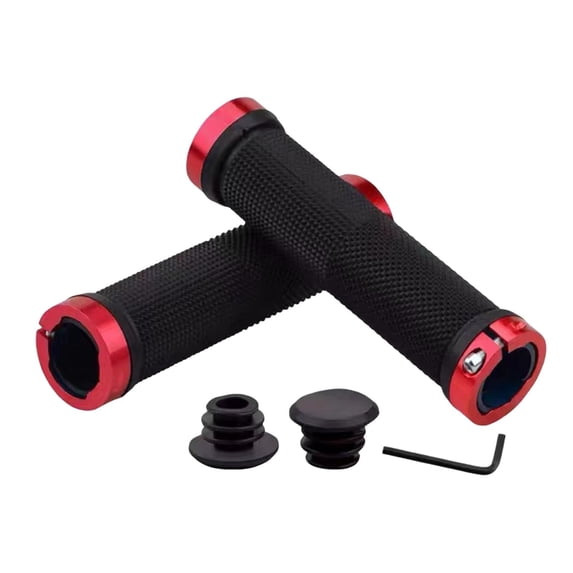 Bike Handlebar Grips with Double Locks Ergonomic Non Slip, Soft Rubber Bicycle Grips for Road Bike, Comfortable Cycling Handlebar Cover
