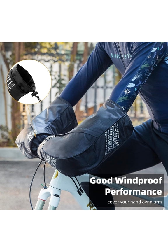 Bike Handlebar Mittens Cold Weather Thinsulate Thermal Bicycle Mittens Handlebar Cover Gloves for Mountain Commuter MTB Fat Bike