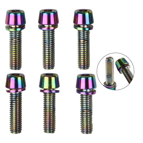 Bike Handlebar Stem Bolts M5*18mm Purple Quantity 6pcs M5 Bolts bicycle