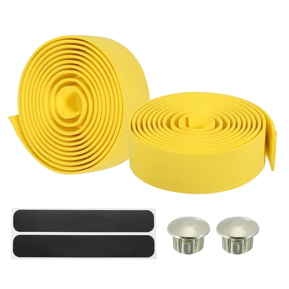 Bike Handlebar Tape, 2 Pack EVA Handle Grip Wraps Non-Slip Bicycle Bar Tape with Silver End Plugs for Racing Bicycles
