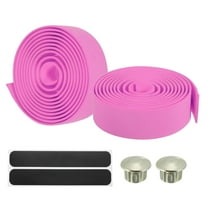 Bike Handlebar Tape, 2 Pack EVA Handle Grip Wraps Non-Slip Bicycle Bar Tape with Silver End Plugs for Racing Bicycles