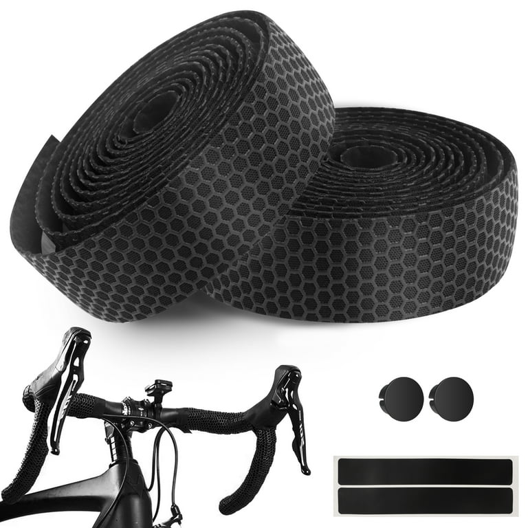 Bike Handlebar Tapes EEEkit Cork Bicycle Handle Bar Wrap Tape Cycling Handle Grip Tape Wraps Honeycomb Handlebar Tape Silicone EVA Road Bike