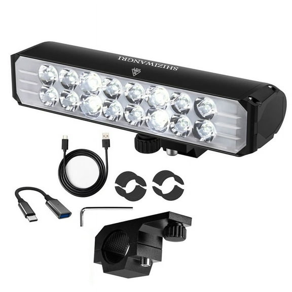 Bike Headlight Bicycle Led Light 16 LED Bicycle Front Lamp 10000Mah Front Bike Light Aluminum Headlight B