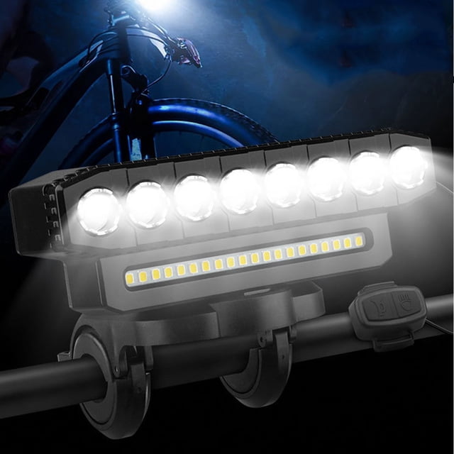 Bike Headlight with High/Low Beam and Horn, 900 Lumens USB Rechargeable 4000mAh, Waterproof Bicycle Front Light with Remote Control for Night