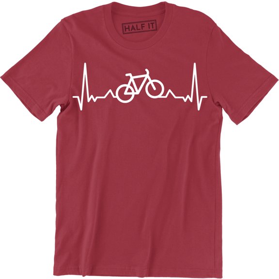 Bike Heartbeat Pulse Mountain Cycling Bicycle Ride Exercise Gift Men's Tee Shirt