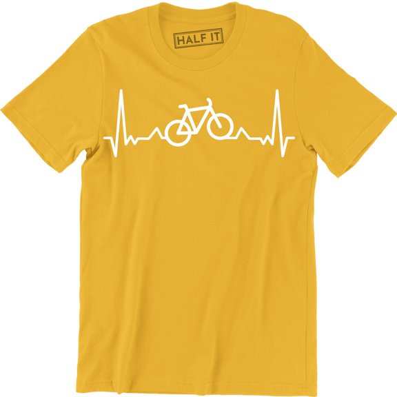 Bike Heartbeat Pulse Mountain Cycling Bicycle Ride Exercise Gift Men's Tee Shirt