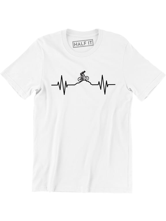 Bike Heartbeat Pulse Mountain Cycling Bicycle Ride Exercise Men's T-Shirt