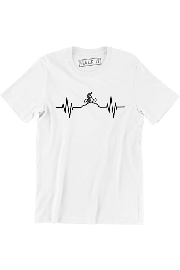 Bike Heartbeat Pulse Mountain Cycling Bicycle Ride Exercise Men's T-Shirt