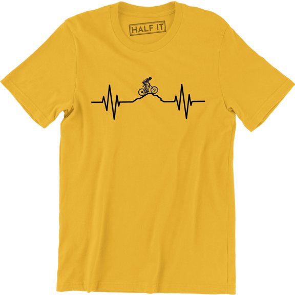 Bike Heartbeat Pulse Mountain Cycling Bicycle Ride Exercise Men's T-Shirt