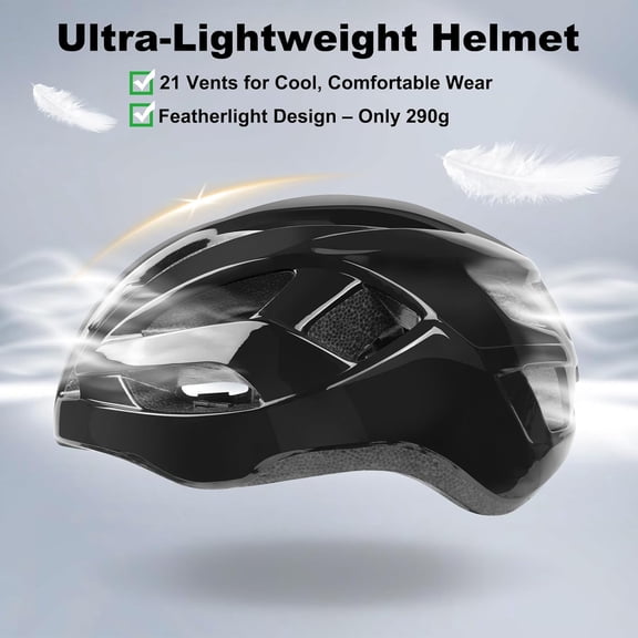 Bike Helmet Adult for Men, Lightweight Ebike Helmet with LED Light & Magnetic Goggles, USB Charging Cable Included, Cycling Helmet for Adult with Adjustable Dial Fit 22.8"- 24.4"