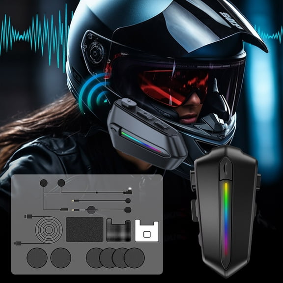 Bike Helmet Bluetooth Headset with Bluetooth 5.3 Chip,40MM Graphene Diaphragm IPX6 Waterproof,48H Long Battery Life,Smart Noise Reduction,for Cycling Outdoor Sports Commuting